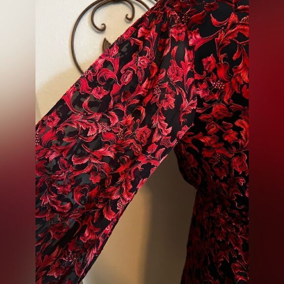 NWOT ALICE + Olivia Briar Floral Blouson Long Sleeve Silk Blend Dress SIZE 2 - Picture 6 of 16